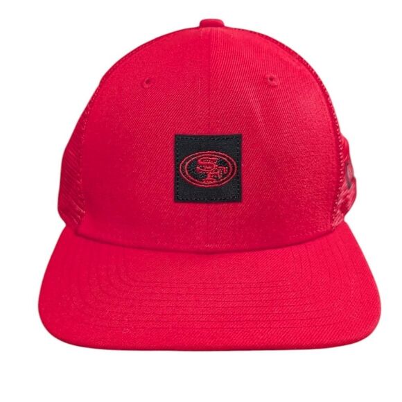 New Era San Francisco 49ers Scarlet Shanahan Square Trucker 9FIFTY Snapback Hat - Picture 2 of 9